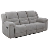 Gilson 2-Piece Grey Chenille Reclining Sofa Set