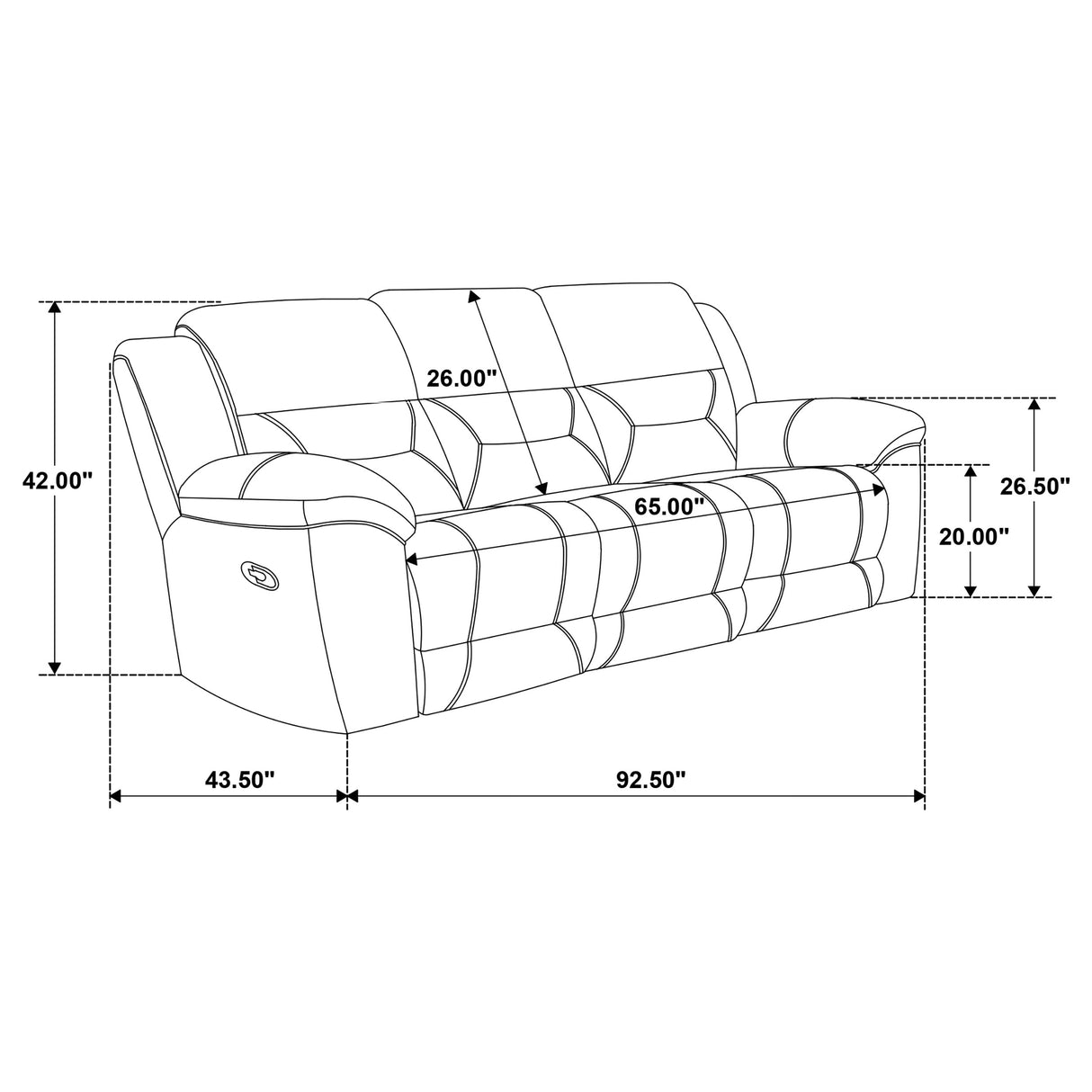 Gilson 2-Piece Grey Chenille Reclining Sofa Set