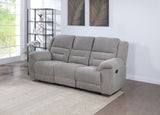 Gilson Chenille Upholstered Reclining Sofa in Grey