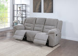 Gilson Chenille Upholstered Reclining Sofa in Grey