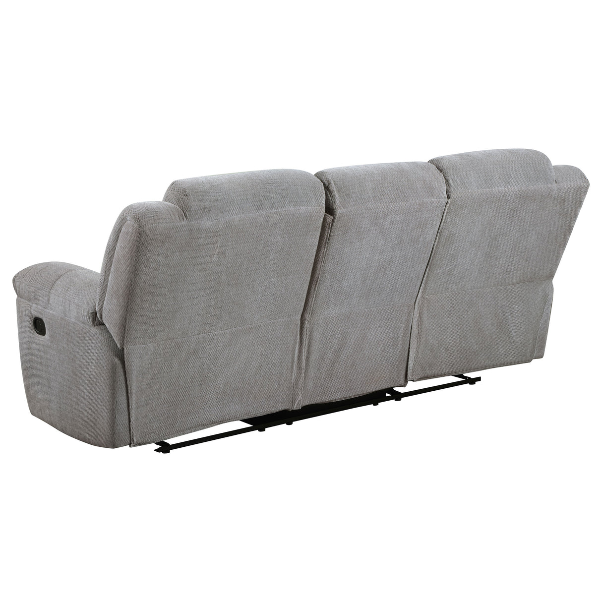 Gilson Chenille Upholstered Reclining Sofa in Grey