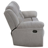 Gilson Chenille Upholstered Reclining Sofa in Grey