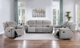 Gilson Chenille Upholstered Reclining Sofa in Grey
