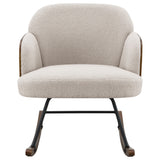 Paige Boucle Upholstered Mid Back Rocking Chair, Beige
