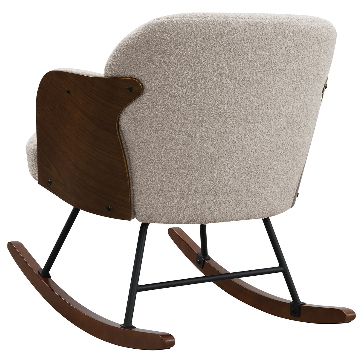 Paige Boucle Upholstered Mid Back Rocking Chair, Beige
