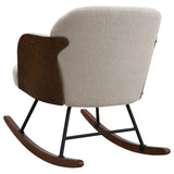 Paige Boucle Upholstered Mid Back Rocking Chair, Beige