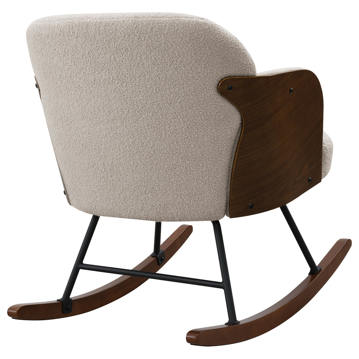 Paige Boucle Upholstered Mid Back Rocking Chair, Beige