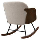 Paige Boucle Upholstered Mid Back Rocking Chair, Beige