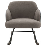 Paige Boucle Upholstered Mid Back Rocking Chair Taupe