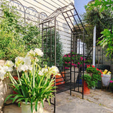 Garden Arch With Bench Turned Into Flower Stand Climbing Plants Support Outdoor - Black
