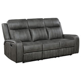 Raelynn 2-Piece Grey Leatherette Reclining Sofa Set