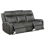 Raelynn 2-Piece Grey Leatherette Reclining Sofa Set