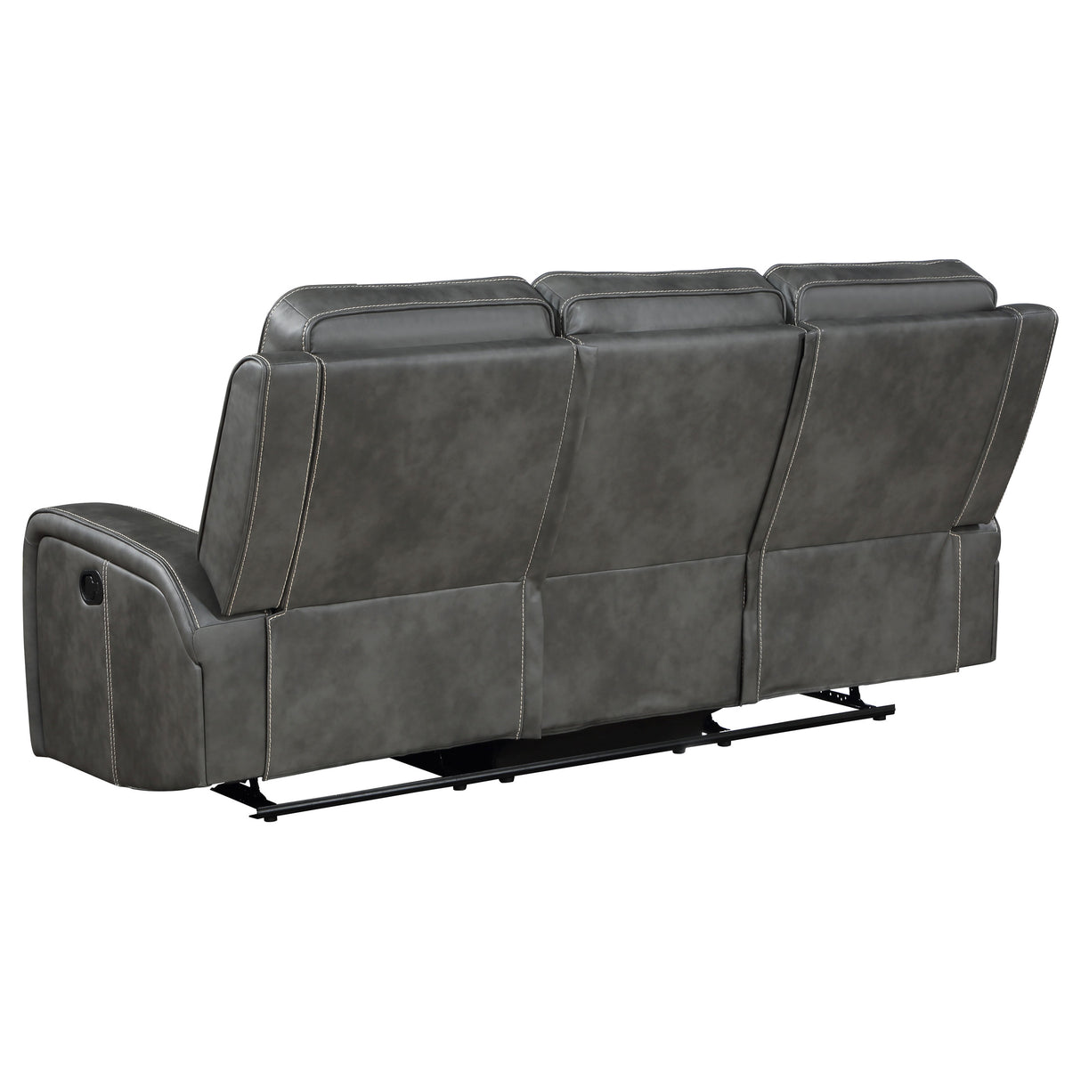 Raelynn 2-Piece Grey Leatherette Reclining Sofa Set