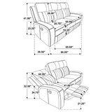 Raelynn 2-Piece Grey Leatherette Reclining Sofa Set