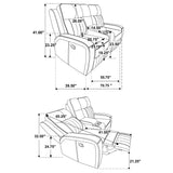 Raelynn 2-Piece Grey Leatherette Reclining Sofa Set