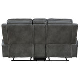 Raelynn Upholstered Track Arm Motion Loveseat Grey