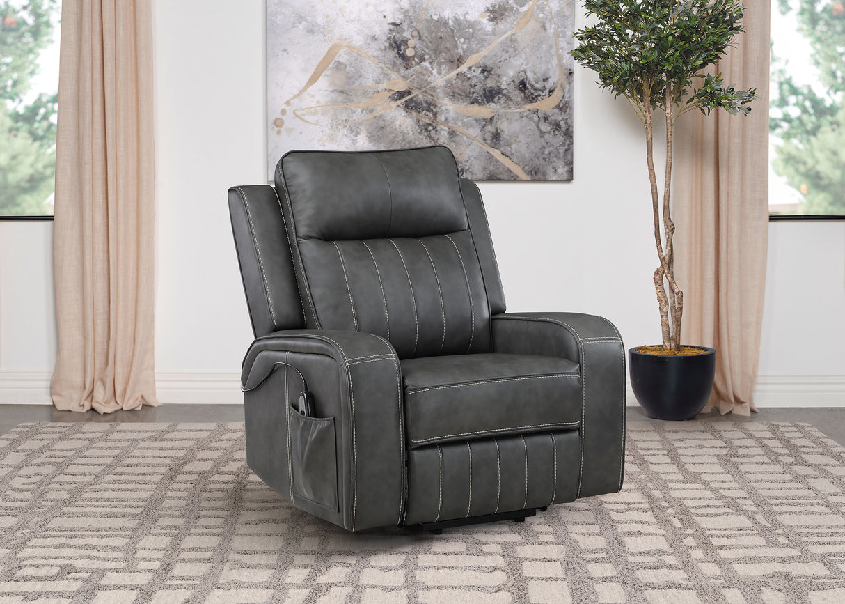 Raelynn Upholstered Power Lift Recliner Chair - Grey