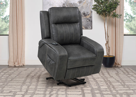 Raelynn Upholstered Power Lift Recliner Chair - Grey