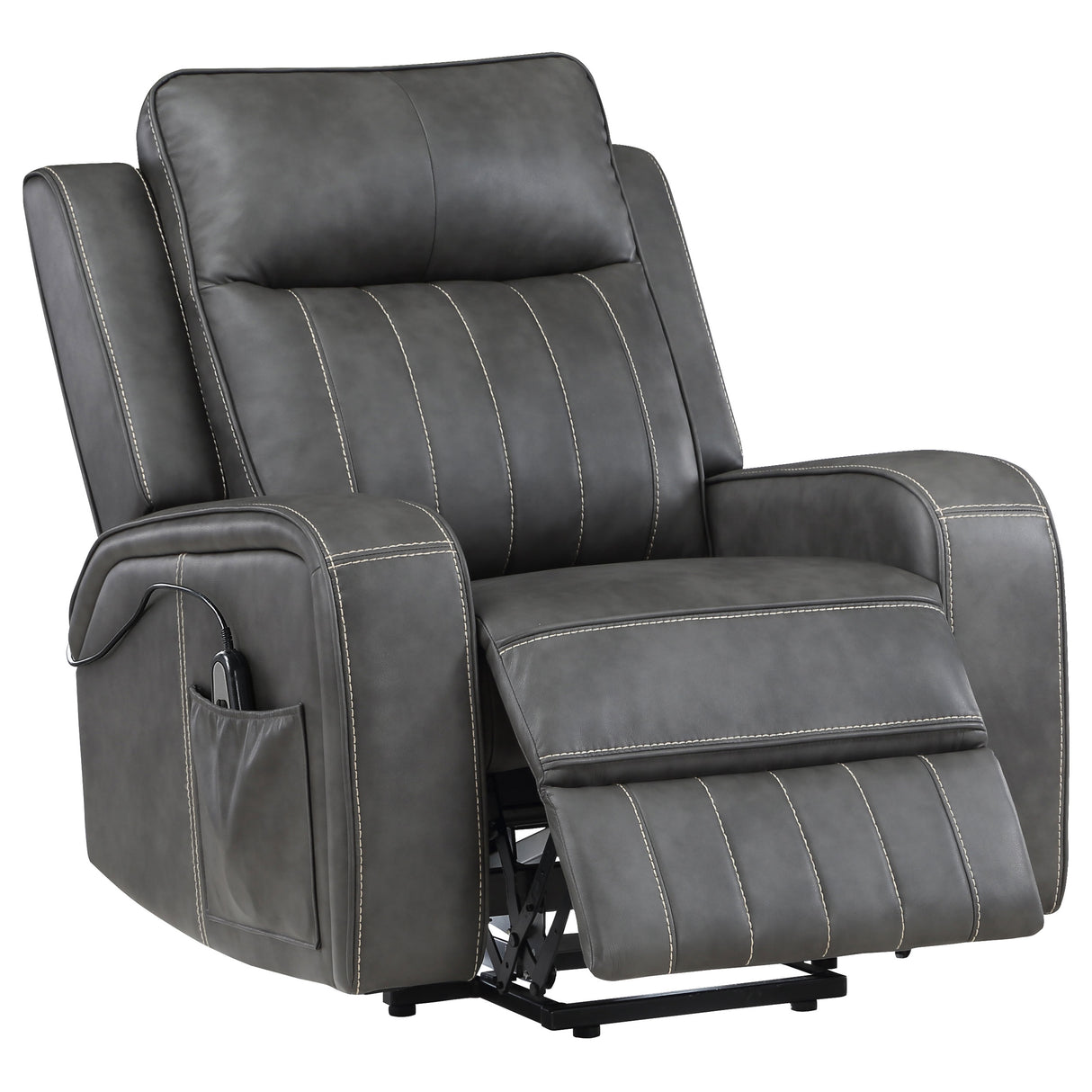 Raelynn Upholstered Power Lift Recliner Chair - Grey
