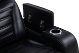 Zuma 2-Piece Faux Leather Dual Power LED Sofa Set, Black