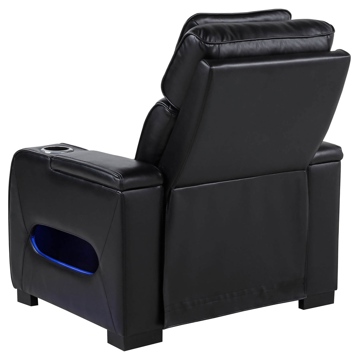 Zuma Faux Leather Dual Power LED Recliner Black