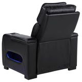 Zuma Faux Leather Dual Power LED Recliner Black