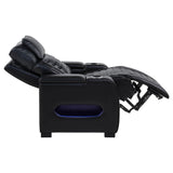 Zuma Faux Leather Dual Power LED Recliner Black