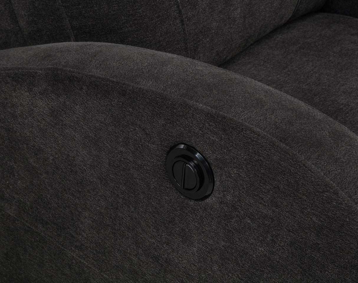 Grant Fabric Upholstered Power Recliner Chair Charcoal Grey