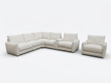 Armless Modular Chair in Pearl Performance Fabric