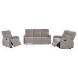 Hamilton Chenille Upholstered Manual Glider Recliner Sand