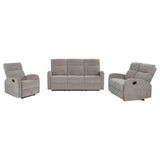 Hamilton Chenille Upholstered Manual Glider Recliner Sand