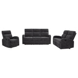 Hamilton Chenille Upholstered Manual Glider Recliner Charcoal Grey
