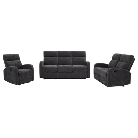Hamilton Chenille Upholstered Manual Glider Recliner Charcoal Grey