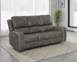 Brickston Triple Power Reclining Sofa - Charcoal