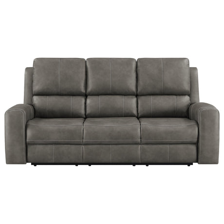 Brickston Triple Power Reclining Sofa - Charcoal
