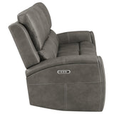 Brickston Triple Power Reclining Sofa - Charcoal