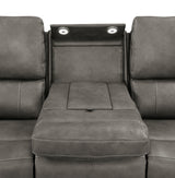 Brickston Triple Power Reclining Sofa - Charcoal