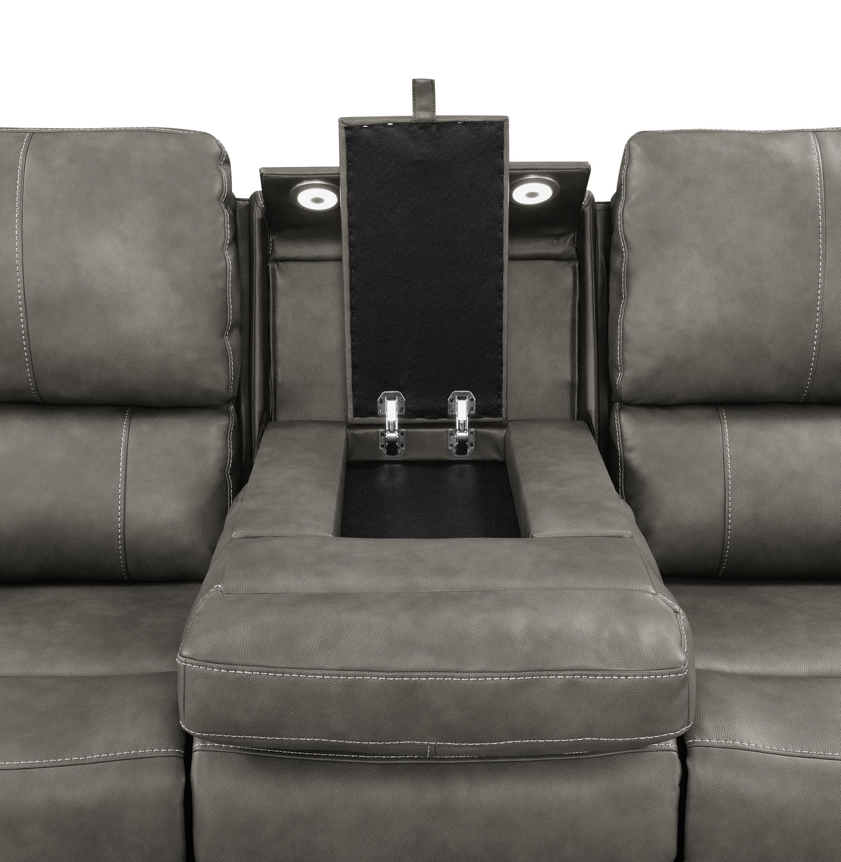 Brickston Triple Power Reclining Sofa - Charcoal