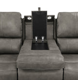 Brickston Triple Power Reclining Sofa - Charcoal