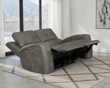Brickston Triple Power Reclining Loveseat - Charcoal