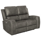 Brickston Triple Power Reclining Loveseat - Charcoal