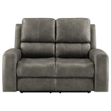 Brickston Triple Power Reclining Loveseat - Charcoal