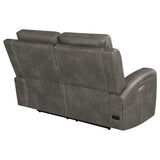 Brickston Triple Power Reclining Loveseat - Charcoal