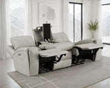 Brickston Triple Power Reclining Sofa in Grey