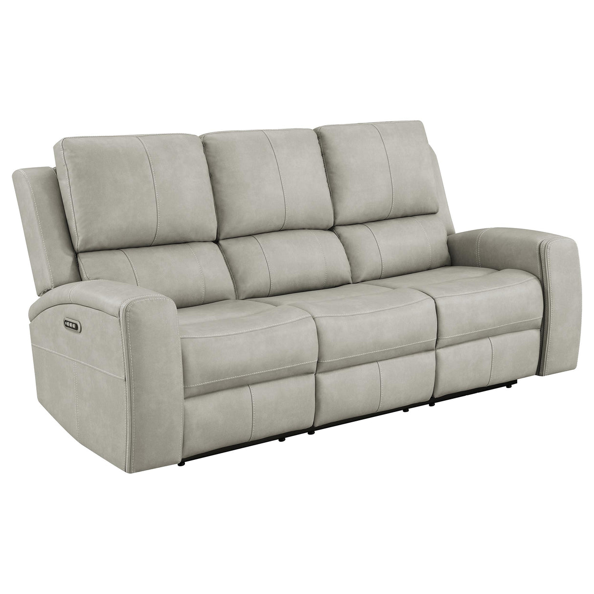 Brickston Triple Power Reclining Sofa in Grey