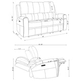Brickston Triple Power Reclining Sofa in Grey