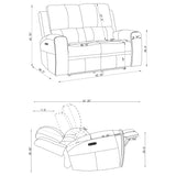 Brickston Triple Power Reclining Loveseat Grey