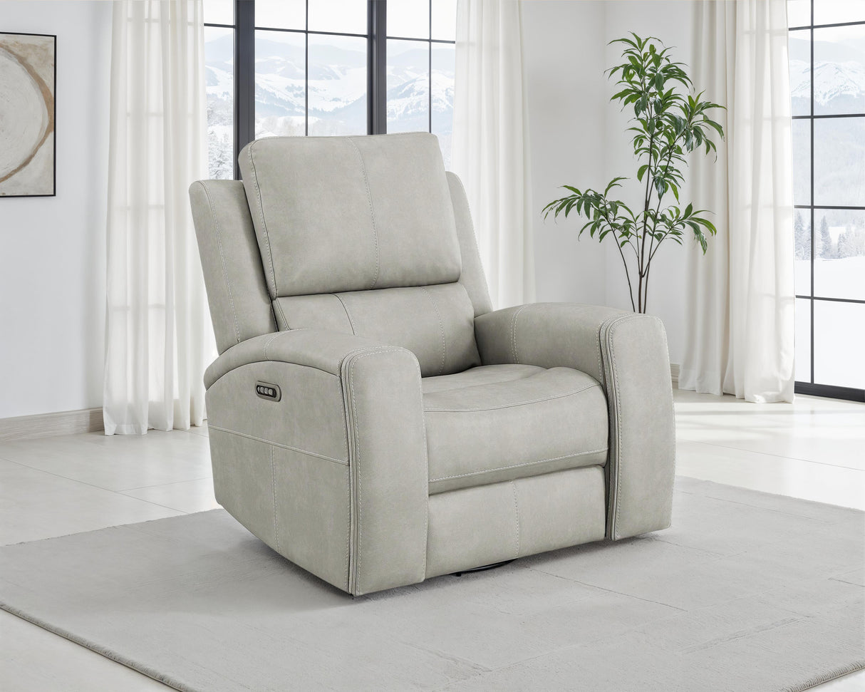 Brickston Triple Power Swivel Glider Recliner in Grey