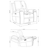 Brickston Triple Power Swivel Glider Recliner in Grey