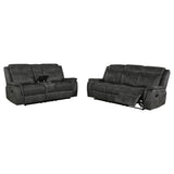 Lawrence 2-Piece Upholstered Reclining Sofa Set Charcoal